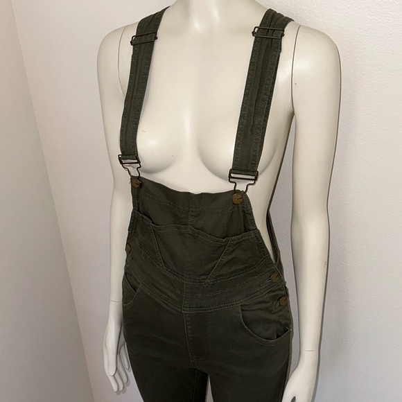 Dressed in Lala City Girl Green Overalls - Picture 3 of 9